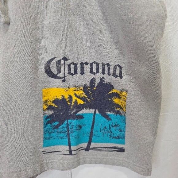Corona "La Vida Más Fina" Men Heather Gray Lounge Sleep Sweat Shorts (48/50) 3XL - Picture 3 of 9